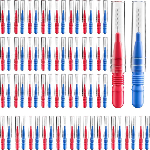 Interdental Brush and Toothpick Flossing Head, Oral Dental Hygiene Brush, Braces Cleaning Kit (72 Count, 2.5mm/3mm)