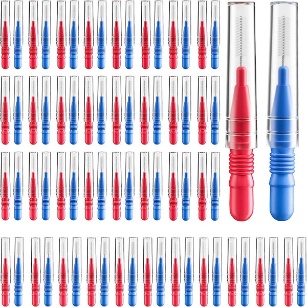 Interdental Brush and Toothpick Flossing Head, Oral Dental Hygiene Brush, Braces Cleaning Kit (72 Count, 2.5mm/3mm)