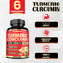 6in1 Turmeric Curcumin Supplement, 3 Month Supply with 95% Curcuminoids, Ginger Root, Garlic Bulb, Rosemary & Black