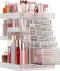 Rotating Makeup Organizer with 6 Drawers, DIY Adjustable Storage for Cosmetics and Jewelry, Clear