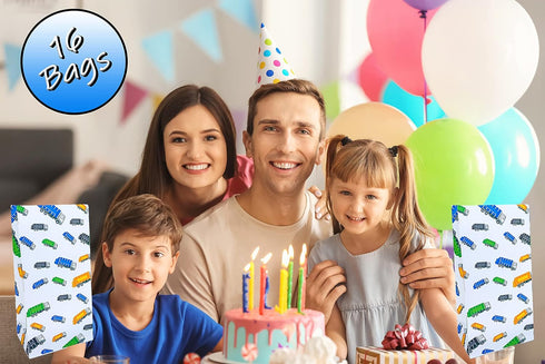 Finds Fit 4U Garbage Truck Party Favor Gift Bags for Garbage Truck Birthday Parties, Lunch Bags
