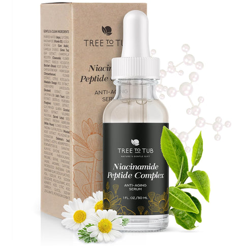 Tree To Tub Peptides & Niacinamide Serum for Face, Advanced Anti-Aging Multi Peptide Complex for Men and Women