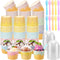 Jingmore 60 Set 6oz Ice Cream Paper Cups with Lids and Spoons, Disposable