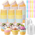 Jingmore 60 Set 6oz Ice Cream Paper Cups with Lids and Spoons, Disposable