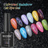 MIZHSE 10ml Universal Rainbow Cat Eye Gel Polish, Laser Holographic 9D Soak Off LED U V Nail Art Varnish with Magnetic