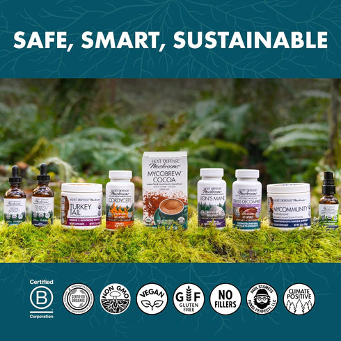 Immune 60 (30 Host Defense Reishi Capsules - Heart & Health Support Supplement - Mushroom Supplement to Support Energy