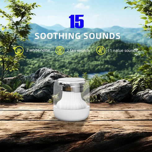 PYJCLYRA 15 Portable Mini White Noise Machine with Soothing Sounds Color Lights Sleep Timer Memory Function and Child