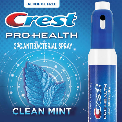 Crest Pro-Health Portable Alcohol-Free CPC Mist, Clean Mint Flavor, 1 Count (0.44oz) Breath Spray Fights Odor