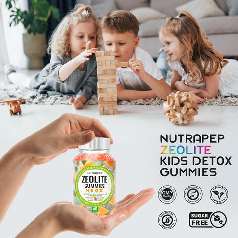 NutraPep Gummies Zeolite Detox for Kids - Total Body Cleanse Micronized Chewables Supplement with Chlorella - Cleanse