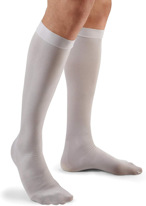 FUTURO Anti-Embolism Knee Length Stockings, Large Regular, White, Moderate (18 mm/Hg)