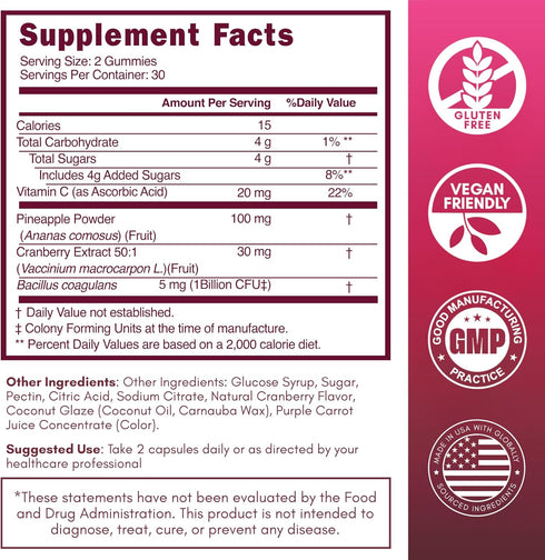Gummies Immune, 60 Gummies SOON+ Feminine Balance for Women, V-Sync Pineapple Probiotics for pH Balance Support *