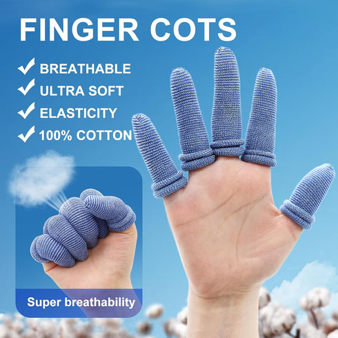 Pack 60 Dimora Finger Cots, of (Medium Size) Finger Protectors, Breathable Bandages for Wound Care, Stretchy Sleeves