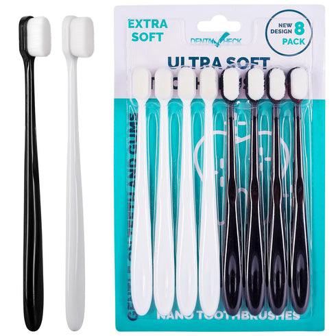 Lingito Extra Soft Toothbrush, 8 Pack, Manual, Nano Bristles for Deep Cleaning Sensitive Gums, Adults
