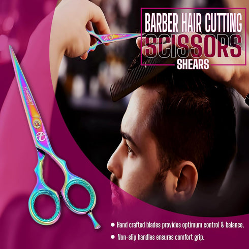 Tycon Professional Hair Cutting Scissors, 6.5" Japanese Stainless Steel Barber Scissors for Smooth Cutting