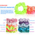 Whaline Neon Scrunchies, Summer Velvet Hair Bobble Elastics Hair Bands for Girls, Women (Neon Color)