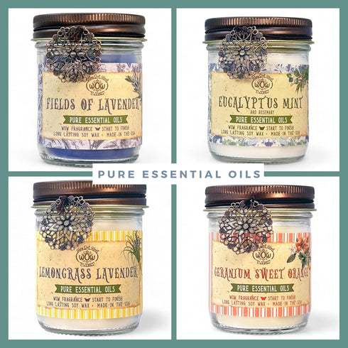 Scented Candle for Home by Way Out West Candles - 8 Oz Lemongrass Lavender Natural Soy Candles, Made in USA