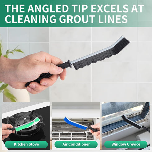 Prelady 6-Pack Hard Bristle Crevice Cleaning Brush, Best Tool for Cleaning Grout, Gaps, and Sink, Home Cleaning
