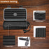 Flauno Travel Cigar Humidor Case, Portable Cigar Box with Humidifier Disc & Cigar Cutter, Waterproof and Crushproof