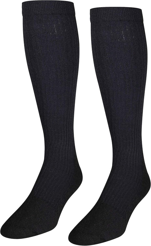 NuVein Compression Socks, 15-20 mmHg Support for Men, Knee High, Closed Toe, Padded Cushion Foot, Black, X-Large