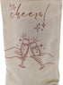 WN27 Jacob Bicerri Reusable Canvas Wine Gift Bag with Rope Handle - Cheers Printed Bottle Tote for Parties, Weddings