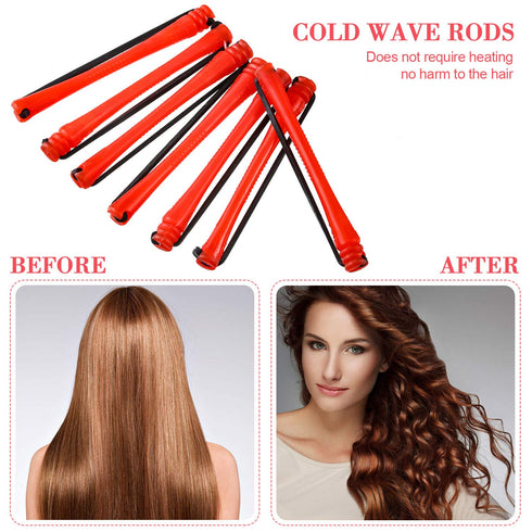 WILLBOND 60 Pcs Perm Rods - Plastic Cold Wave Perming Curlers for Short Long Hair, Small Hair Curling Rollers with