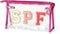 Preppy Patch SPF Clear Cosmetic Bag, Waterproof PVC Toiletry Bag for Beach Pool, Multi-Function Zippered Pouch