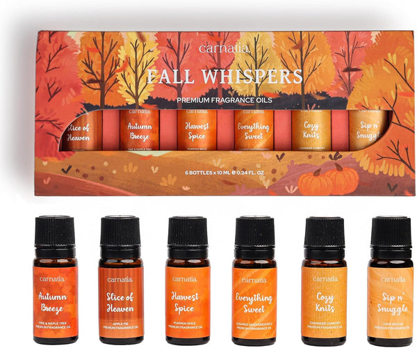 Carnatia Fall Whispers Aroma Oil Set - Pack of 6 | Cozy,