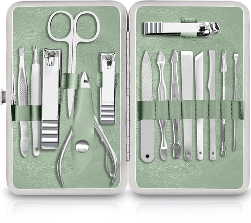 Utopia Care 15 Piece Manicure Kit Nail Clippers for Men and Women, Professional Stainless Steel Set with Nail and