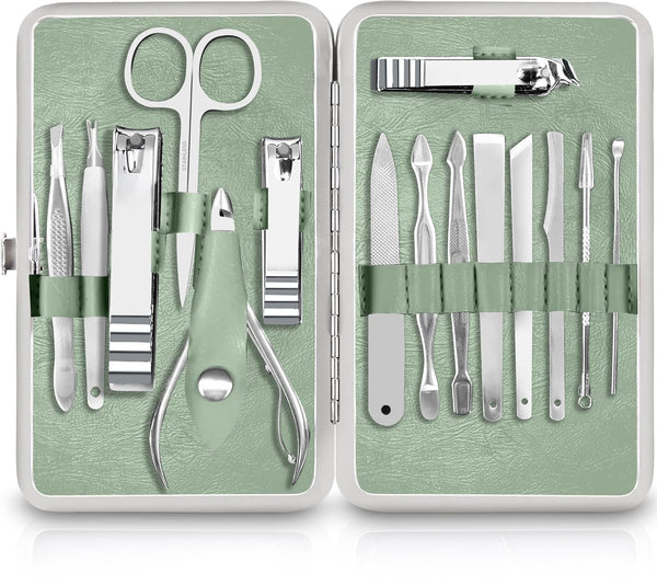 Utopia Care 15 Piece Manicure Kit Nail Clippers for Men and Women, Professional Stainless Steel Set with Nail and