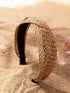 Tobeffect 2 Packs Straw Headbands for Women - Woven Twist Braided Fashion Boho Hairbands Non Slip Wide Rattan