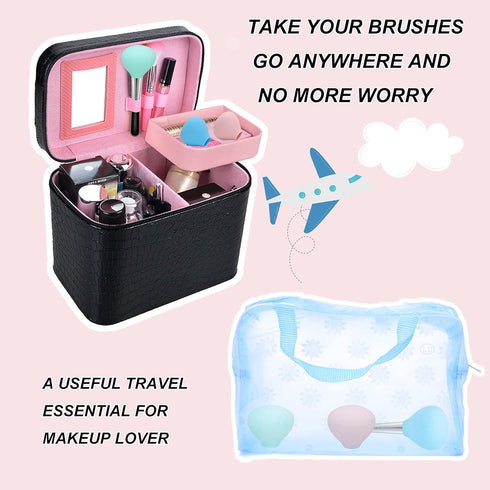 Makeup Brush Covers, Silicone Organizer Case for Storage, 4 Pack Reusable Brush Holders for Travel