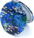 Small Handbag Mirror - Compact Mirror for Girls, Folding Pu Leather Floral Compact, Claude Monet Water Lilies Unique