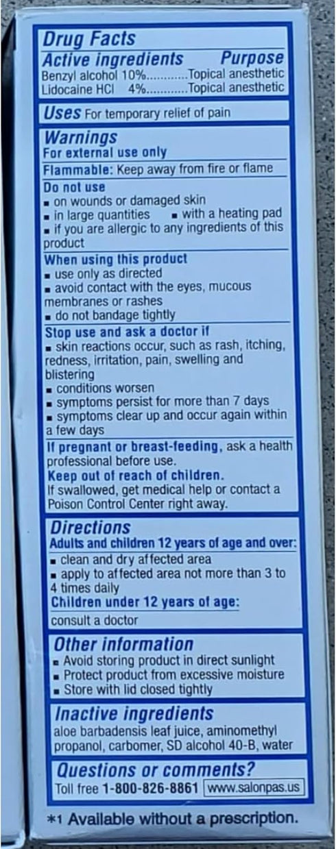 Salonpas LIDOCAINE Plus Liquid, Pack of 4