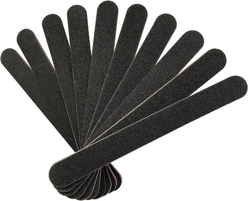 Nail File 10 PCS Professional Double Sided 100/180 Grit Emery Board Black Manicure Pedicure Tool