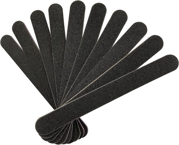 Nail File 10 PCS Professional Double Sided 100/180 Grit Emery Board Black Manicure Pedicure Tool