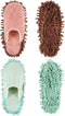 Jecery 2 Pair Microfiber Slippers, Washable Floor Cleaning Chenille Mop Slippers, Household Cleaning Tools