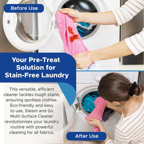 Steam and Go Multi-Purpose Cleaner - 32 oz Intense Degreaser, Deep Stain Remover, Odor Eliminator with Oxy Power for