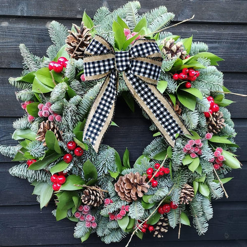 2 Rolls Buffalo Plaid Ribbons, 8 Yards Each, 2" Wide Wired Edge Gingham Fabric for Gift DIY Bows