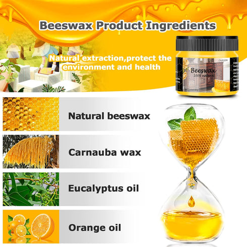 CARGEN Beeswax Furniture Polish, 2pcs Wood Seasoning Beeswax for Protecting Furniture and Floors