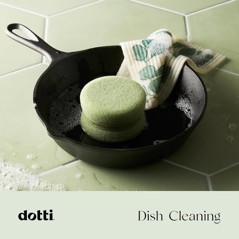 Dotti Super Scrubber Silicone Sponge - 3 Pack, Sage, Odor-Free, Non-Scratch, Fast-Drying, Dishwasher-Safe