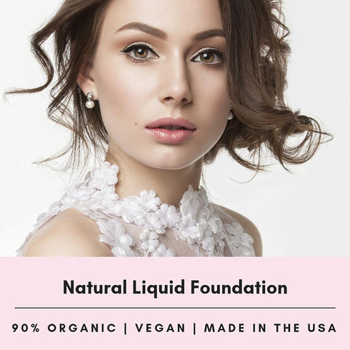 Mom's Secret 100% Natural Liquid Foundation, Organic Vegan Aloe Based, Gluten Free, 1FL Oz. (Cork)