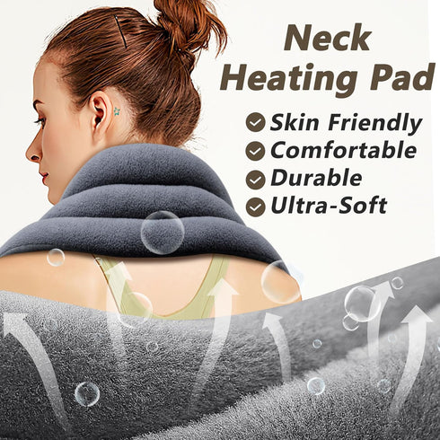 Microwave Heating Pad for Neck and Shoulders, 33 x 5" Moist Heat Pack, Reusable Herbal Nature Calming Portable Grey