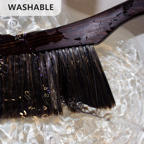 VMVN Hand Broom Brush, Soft Bristle Cleaning Brush for Counter Dusting, Wooden Handle Bed Brush for Furniture