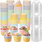 Jingmore 120 Pack 6 oz Ice Cream Paper Cups with Lids Disposable Ice
