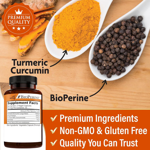 NEW AGE Turmeric Curcumin Capsules, Non-GMO, Gluten Free, 180 Count (Pack of 2)