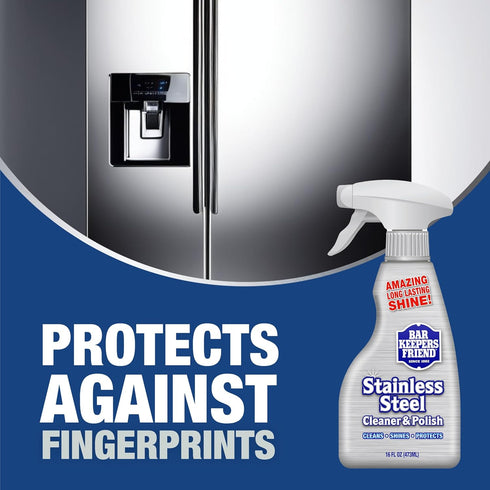 Bar Keepers Friend Stainless Steel Cleaner, 2 x 16 oz Spray, Removes Fingerprints & Stains without Scratching
