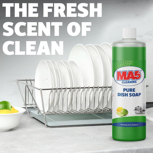 MA5X CLEANING Pure Liquid Dish Soap, 32oz, Pack of 2