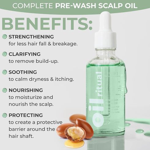Pre Wash Hair Oil for Hair Growth - Vegan Scalp Treatment with Rosemary Oil