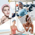 Spa Headbands Set of 2 for Washing Face, Terry Cloth Headband Combo Pack, Pink & Blue