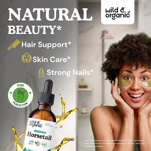 Horsetail Horsetail 2 oz Wild & Organic Extract Drops - Hair Skin Nails Support - Liquid Supplement - Herb Powder Based